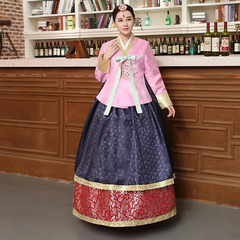 style 7 Корейский ханбок одежда для косплея традиционное женское платье костюм для танцев с длинным рукавом бальное платье сценические наряды - Цвет: style 7
