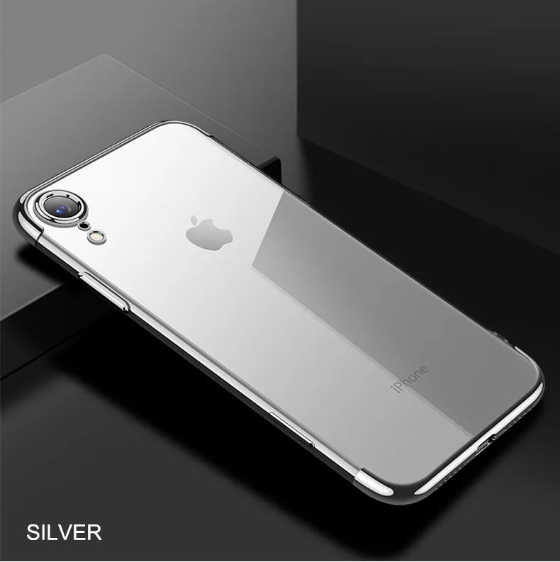 Silver Мягкий ТПУ чехол для iPhone X 11 pro чехол для iPhone 6S 6 8 7 Plus XR XS Max Анти-Царапины гальванический защитный чехол для телефона - Цвет: Silver