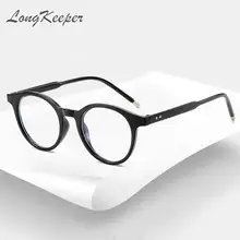 Longketter Ретро женские очки для глаз кошки оправа анти-синий свет мужские круглые оптические очки оправа горячие прозрачные очки рамки