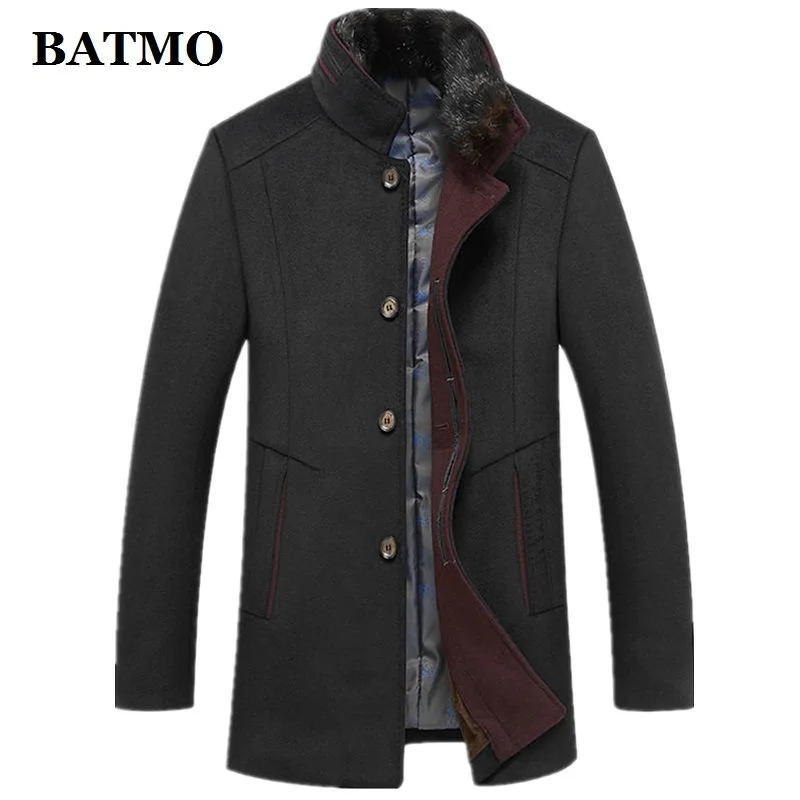 BATMO 2019 Новое поступление зимнее шерстяное пальто высокого качества для мужчин