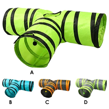 

Indoor Outdoor Pet Training Playing Tube Toy Foldable 3 Holes Cat Tunnel Toys Portable Puzzle Game Funny Cat Pet Toy