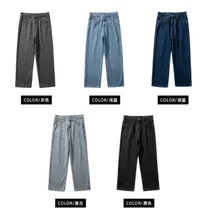 

NEW Xfh Men's Jeans Fashion Loose Straight New Casual Wide Leg Pants Cowboy Mans Streetwear Korean Hip Hop Trousers 5 Colors
