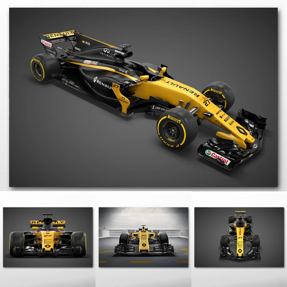 Холст картины 2017 Рено RS17 F1 формула гонки замка гоночный автомобиль спортивный