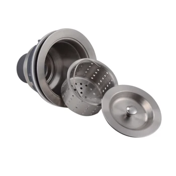 

304 Stainless Steel Kitchen Drains Strainers Kitchen Sink Drain Kit with Filter Basket Plug Standard Drain Replacement