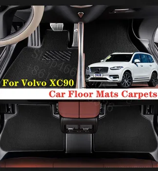 

Puou For Volvo XC90 Car Floor Mats Carpets Front & Rear Full Set Custom auto foot Pads automobile waterproof carpet cover
