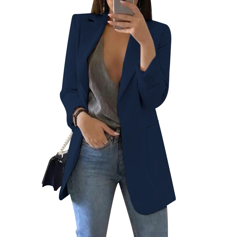 Женский Повседневный Тонкий деловой Блейзер, женский пиджак, верхняя одежда для офиса, FIF66 - Габаритные размеры: S