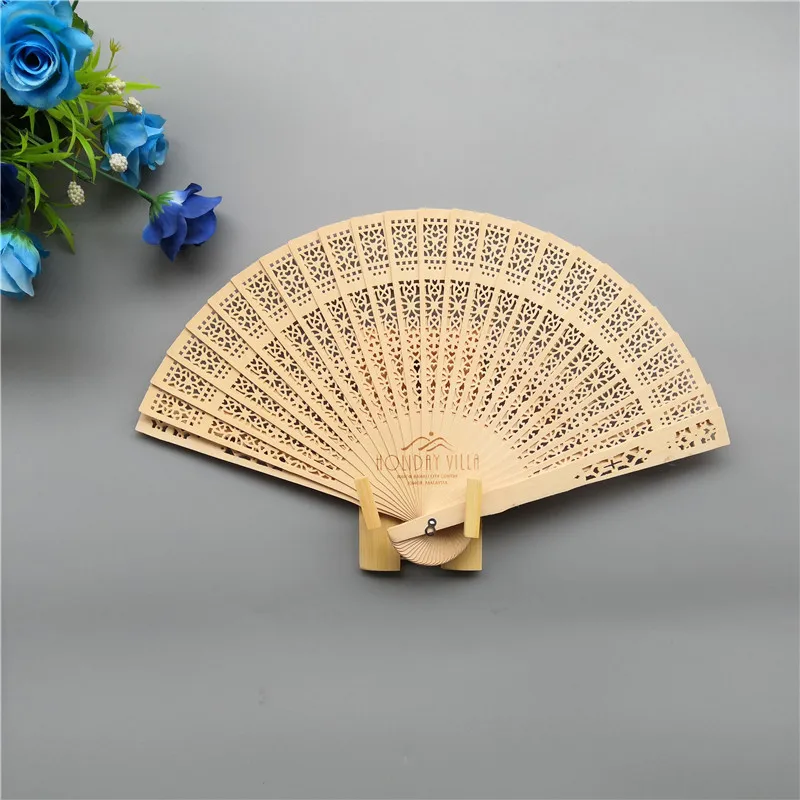 Genuine Product 8 Inches Fragrant Wood Burma Fragrant Eaglewood Fan Sunflower Wooden Craft's Fan Wedding Gift Return Punch Flowe