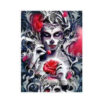 

EASHRU Halloween Woman Rose 5D Diamond Painting Cross Stitch Full Square Drill Diamond Embroidery Needlework Home Decor PT4929