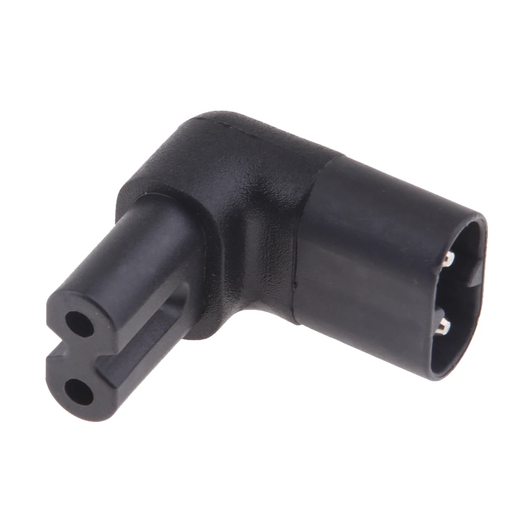 C8 to C7 Connector, IEC 320 Male to Female Power Plug Adapter Converters Angled (Pack of 1)