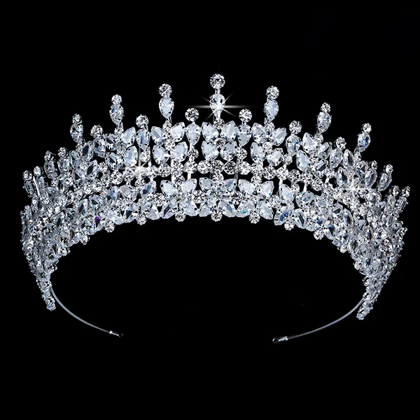 Тиары и короны HADIYANA Torgeous темперамент Свадебные аксессуары для волос циркон BC3949 Корона Princesa аксессуары para el cabello - Окраска металла: silver
