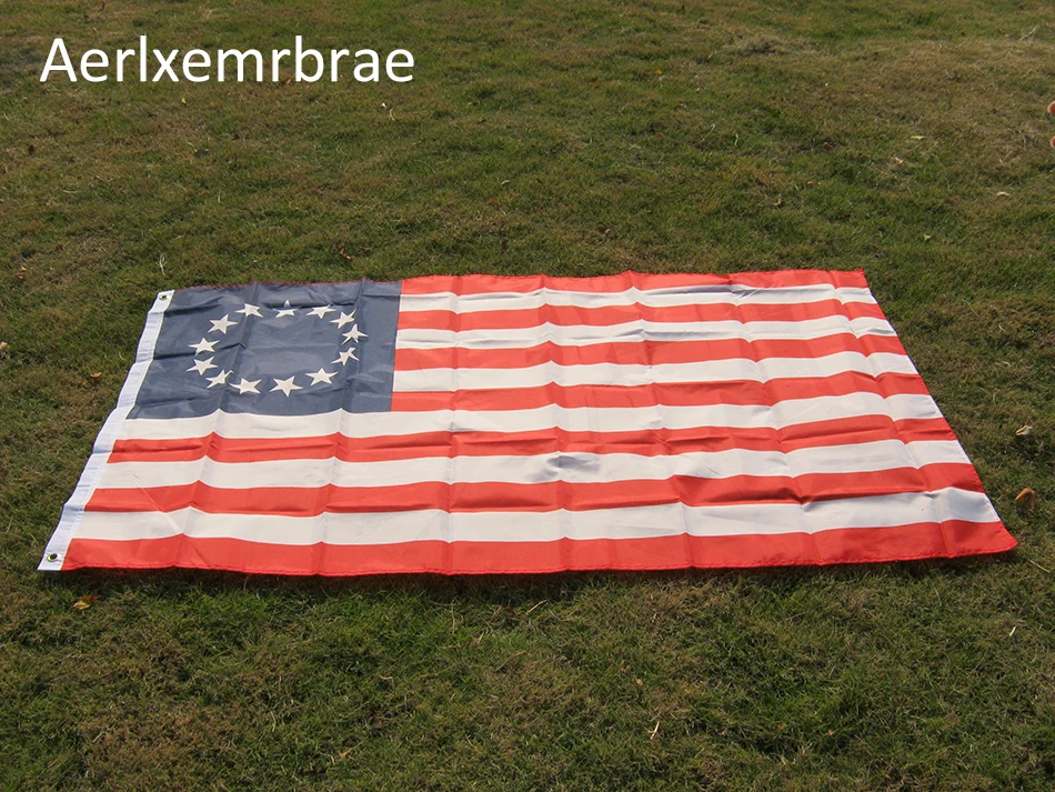 aerxemrbrae flag150x90см флаг США двухсторонний Печатный полиэстер 13 звезд США 1777 Американский Betsy Ross флаг