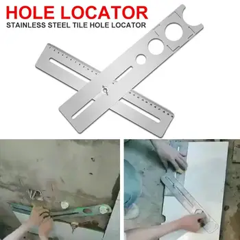 

Portable Tile Hole Locator Tool Parts Silver Durable Rotary Tools Borehole Locator Practical Adjustable Stainless Steel
