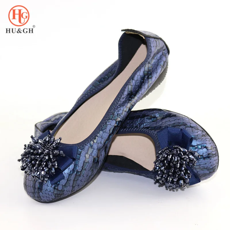 

2019 Women Pregnant Shoes Ballet Foldable Royal Blue Flexible For Drive Walking Slip-on Plus Size 34-44 Comfortable Soft Flats