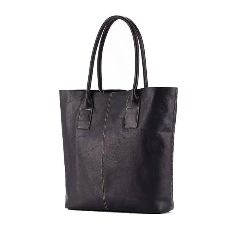 

Simple Japanese And South Korean Style WOMEN'S Handbag Full-grain Leather Women's Diaper Bag Ultra Large Capacity Genuine Leathe