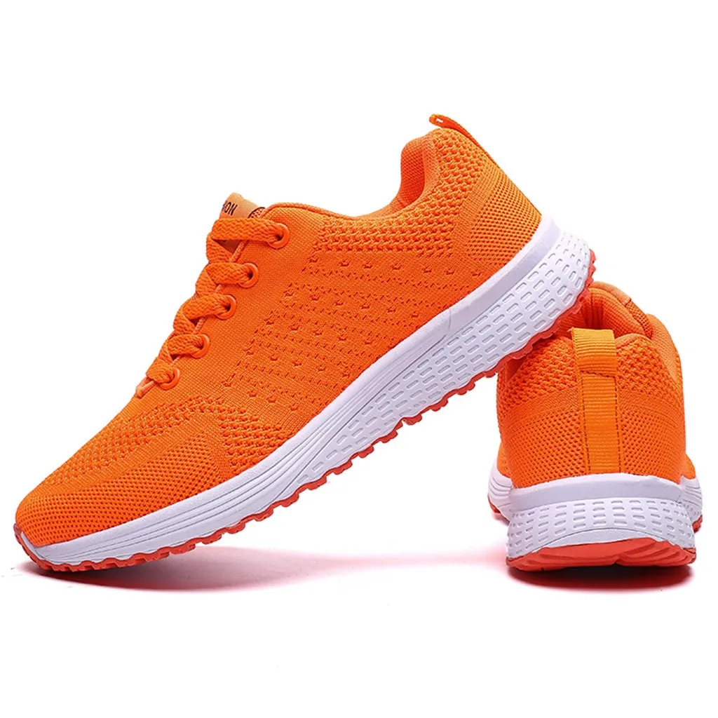 KANCOLLE Ladies Fashion Casual Breathable Lace Up Sneakers Flying Weaving Sport Walking Cushion Athletic Running Shoes 103#4