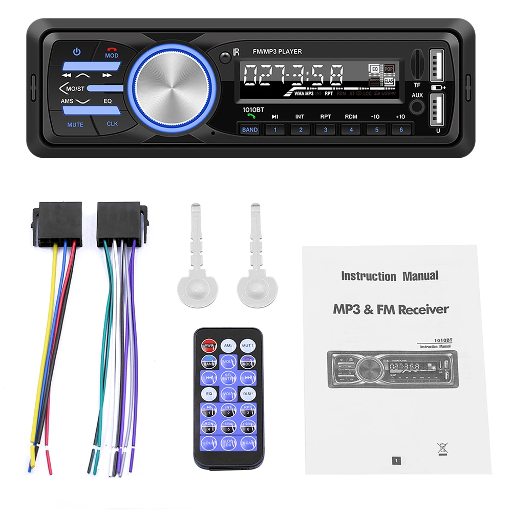 Умный Bluetooth Автомобильный U диск/TF карта mp3-плеер FM приемник для гарнитуры вызов ЖК-экран Автомобильный динамик с функцией зарядки телефона