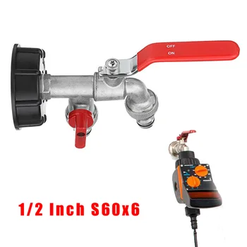 

1/2-Inch S60x6 IBC Tap Tank Adapter Brass Water Tank Adapter Double Head Tap Outlet Replacement Valve Fitting Parts For Home