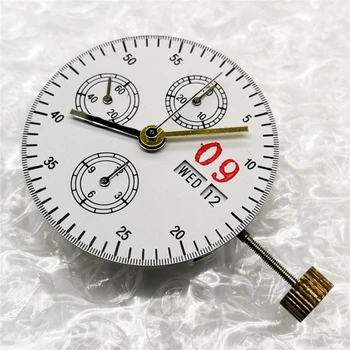 

For 7750 Watch Movement Replacement Dual Calendar 6 Pin Automatic Mechanical Movement with White Calendar