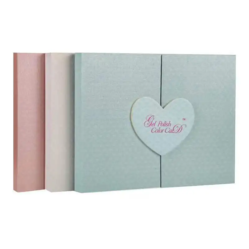 

Professional Nail Display Book 126 Colors Gel Polish Colour Chart Blue/White/Pink Salon Color Chart Display Card