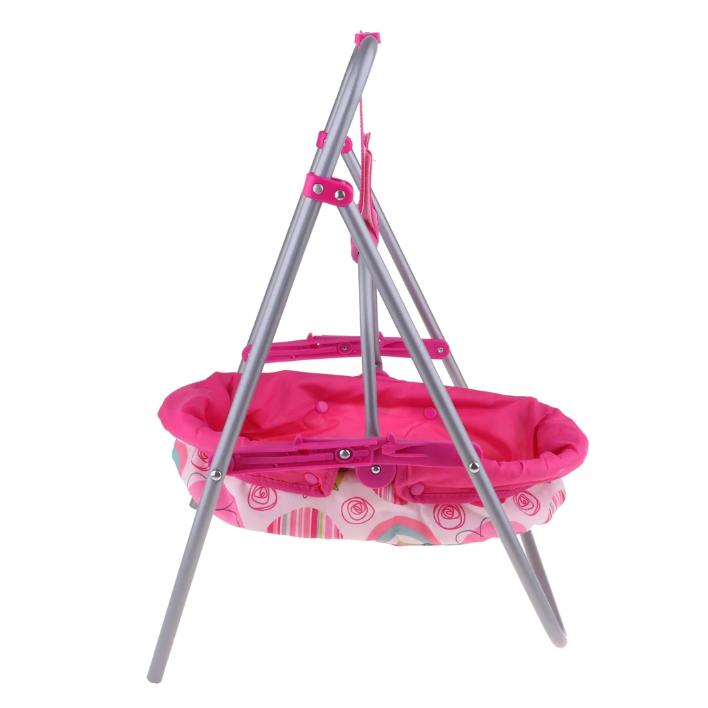 Reborn Doll Baby Toddler Furniture Toy Baby Carrier - ABS Plastic Simulation Cradle Swing Playset for MellChan Doll Accessories