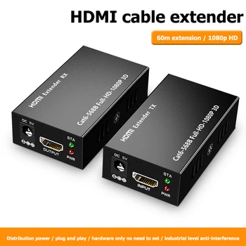 

ALLOYSEED Transmitter HW-YD60 1080P HDMI Extender to RJ45 LAN Network Extension Classic Colors Simple Enduring Receiver