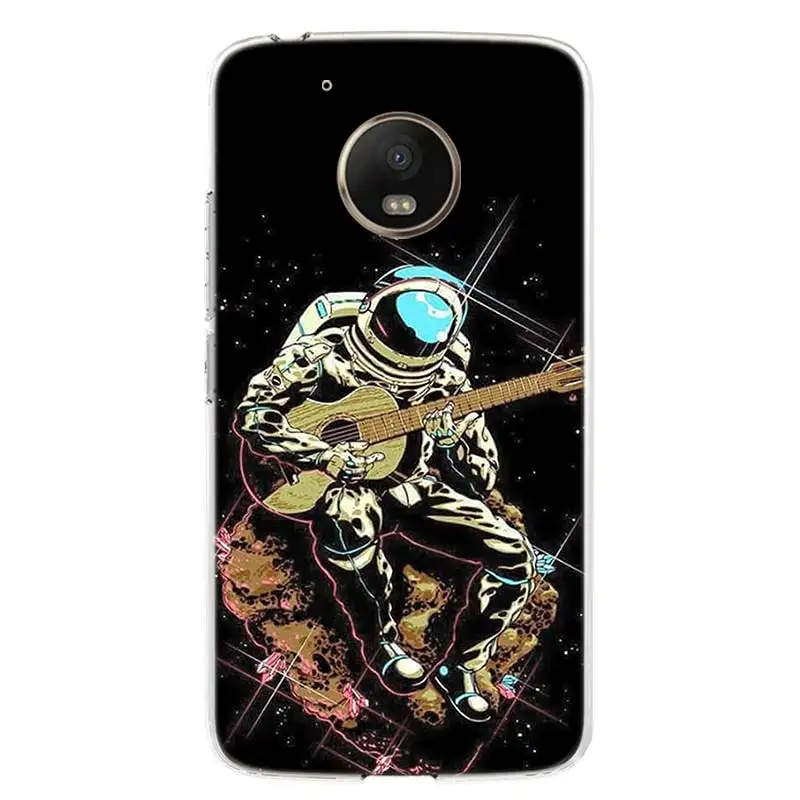 Space Moon Astronaut Cover Phone Case For Motorola Moto G7 G6 G5S G5 E4 Plus G4 E5 Play Power EU Gift Fit Patterned Coque