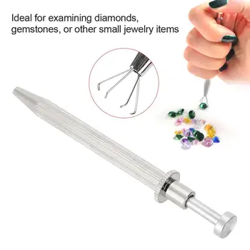 Jewelry Bead Gem Holder Pick-Up Tool Diamond Gems 4 Prong Tweezer Catcher Grabber DIY Professional Jewelry Making Tool Jeweler