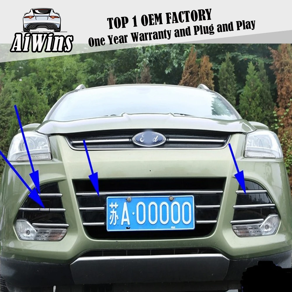 Автомобильный Стайлинг для Ford Kuga 2013- ABS Хромированная передняя Накладка для автомобиля Gille решетка противотуманных фар декоративная крышка отделка Аксессуары