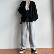 Осень и зима новая Корейская версия колледжа Прямые повседневные штаны M-2XL джоггеры уличная одежда хип-хоп