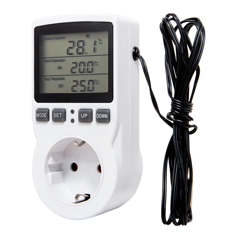 Termostato con pantalla LCD multifuncional controlador conector Digital Detector de temperatura con función de sincronización