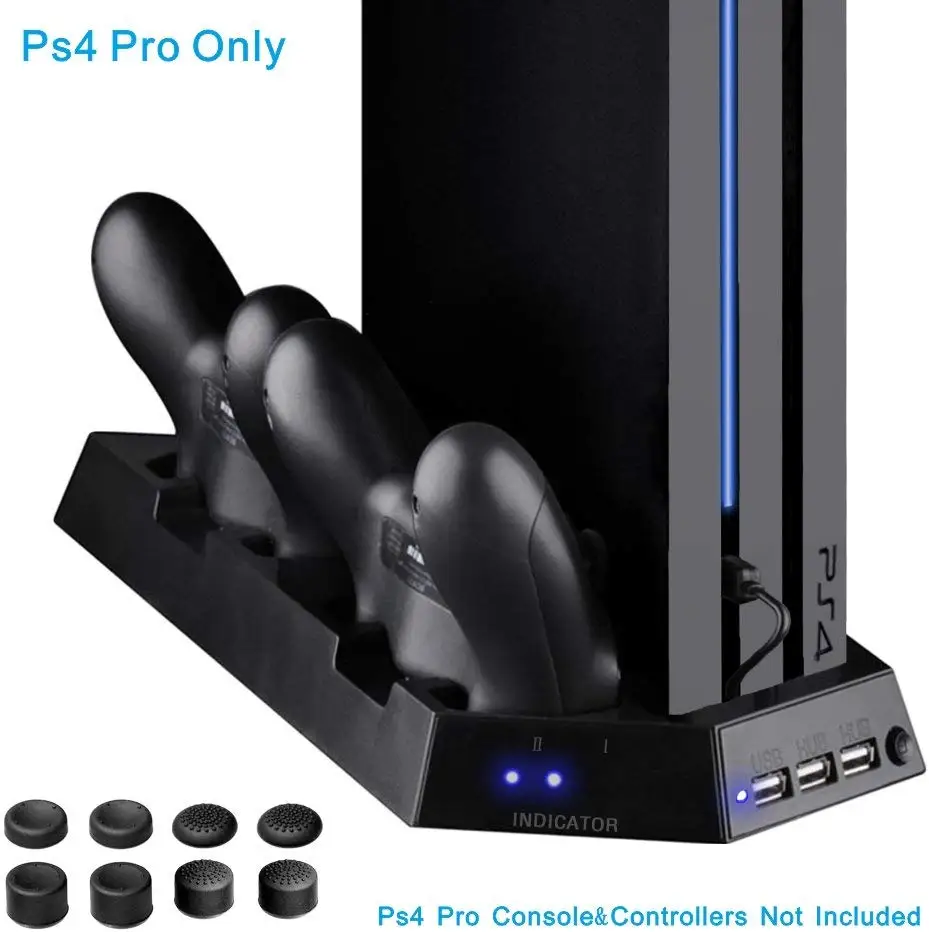 Охлаждающая подставка для PS4 Pro с двойным вентилятором зарядная станция