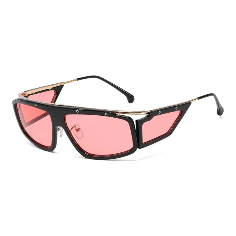 pink Роскошные брендовые Квадратные Солнцезащитные очки, большие размеры, для женщин, металлическая оправа, для девушек и мужчин, Модные Винтажные Солнцезащитные очки, UV400 - Цвет линз: pink