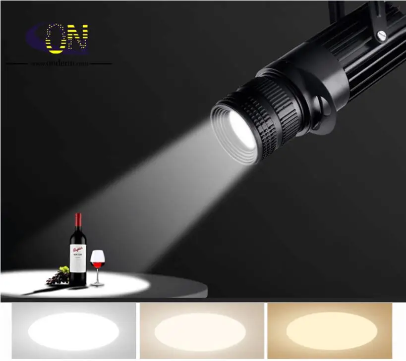 하이 퀄리티 LED 트랙 레일 스포트라이트, COB 줌 트랙 램프, 상업 및 주거용 조명, 10W, 20W