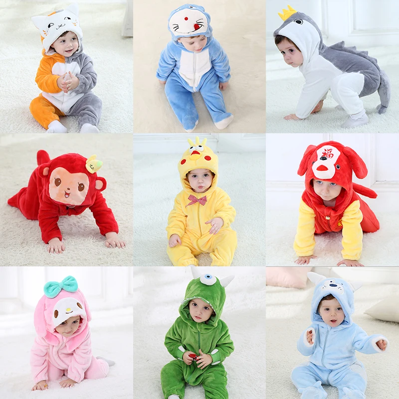 Зимние комбинезоны для маленьких девочек и мальчиков 6, 12, 18 месяцев; Пижама с рисунком; bebe; костюмы с животными; Infantial; комбинезон; одежда для сна для малышей