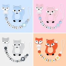 TYRY.HU – attache sucette en Silicone pour bébé, Clips de dentition, animaux, sécurité, jouets à mâcher, nom personnalisé, sans BPA 