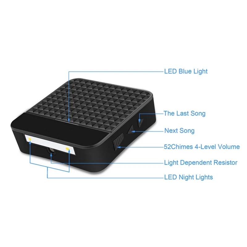 300M Remote Solar Wireless Waterproof Doorbell Light Control Sensor With Transmitter + Receiver Doorbell One For Two Kit US Plug