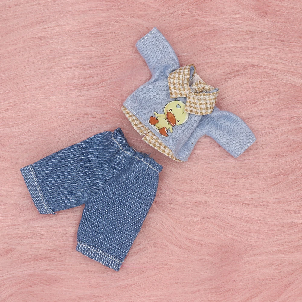 Cute Plush Clothes For 16cm dolls 1/8 Mini Doll House Accessories Scarf 15 cm Diy Dressing Dress School Uniform T-shirt Robe Doll Accessories Doll Clothes Doll Clothes Accessories Plush Doll Accessories