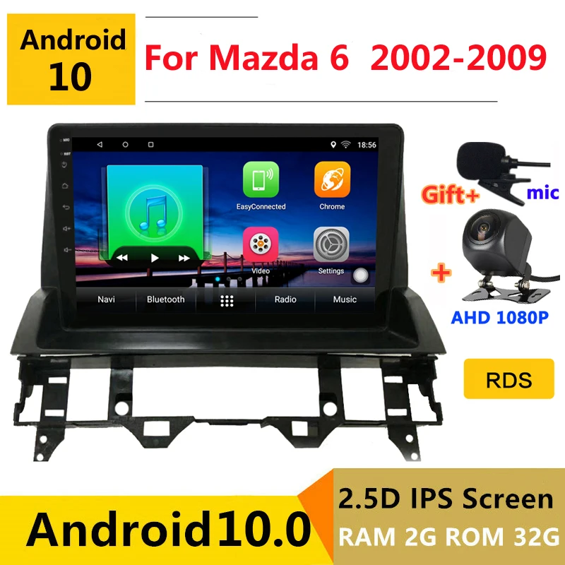 Автомагнитола на Android 10 для Mazda 6 bose 2002 03 2004 2005 2006 07 2008 2009 навигация GPS DVD