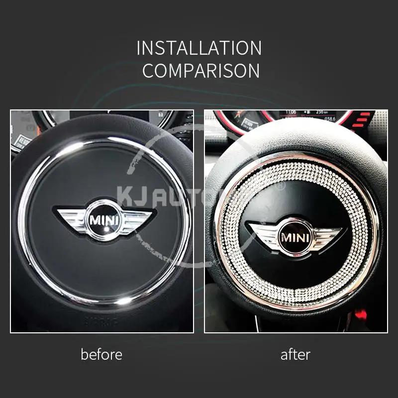 KJAUTOMAX для Mini Cooper F55 F56 хрустальное кольцо для украшения рулевого колеса