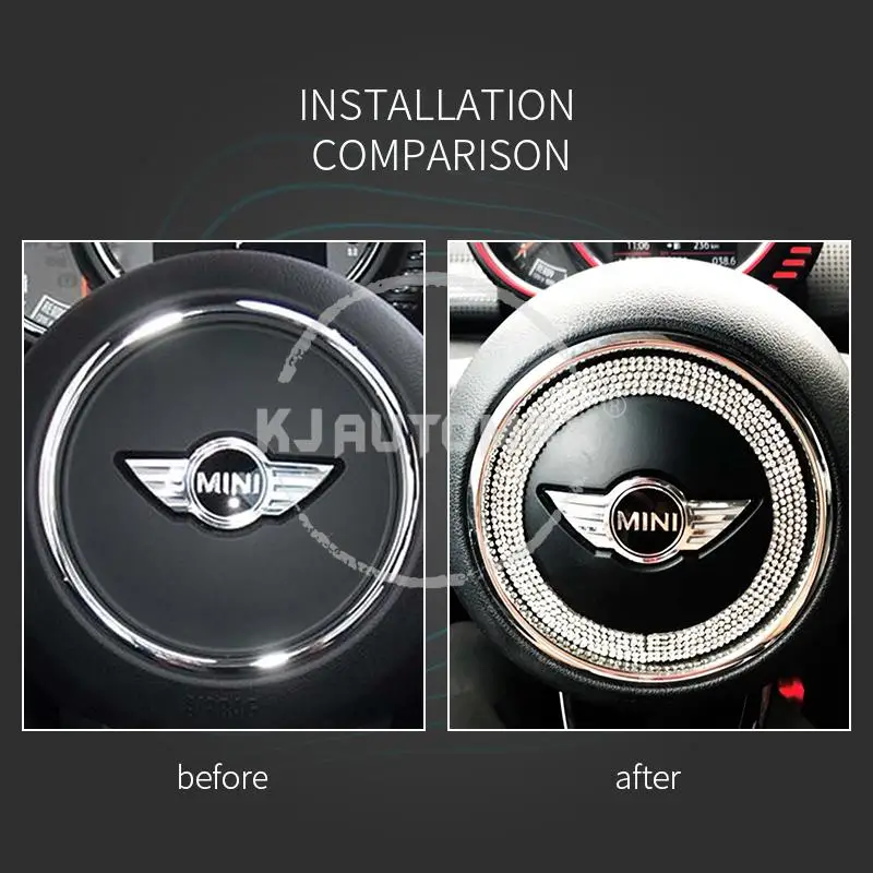KJAUTOMAX для Mini Cooper F55 F56 хрустальное украшение на руль кольцо мягкое