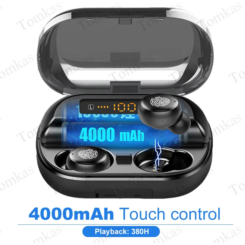 4000mAh TWS 5,0 Bluetooth стерео наушники беспроводные наушники водонепроницаемые наушники 4000 мАч спортивные наушники гарнитуры беспроводные с микрофоном - Цвет: 4000mAh