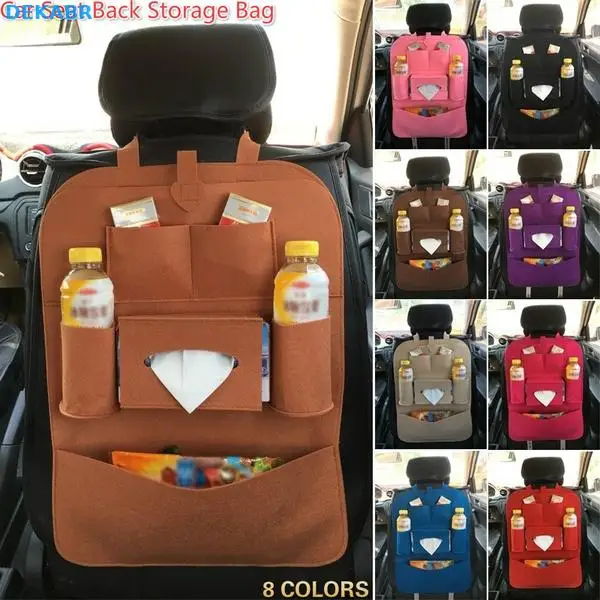 

Multi-Pocket Car Seat Back Organizer Wool Felt Storage Container Hanging Box Multifunction Vehicle Storage Bag Car-styling