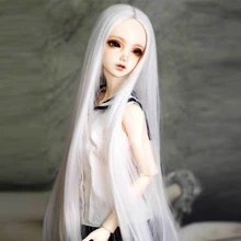 Bjd 1/3 длинный парик прямой белый для 1/3 2" 1/4 высокий шарнирная Кукла SD MSD DK DZ AOD DD VOLKS кукла