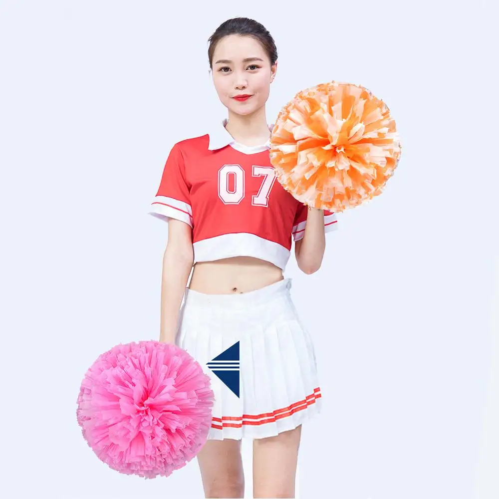 2 piece Colorfast Cheerleader Cheerleading Pom Poms Cheerleading Pompoms Cheer Pom Majorettes Hand Flower Aerobics Balls Sports