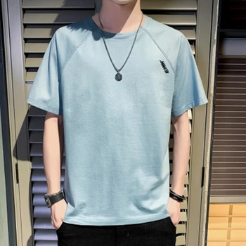 

2020 summer new cotton popular trand printed men t-shirt Harajuku solid color loose casual o-neck men tshirts big size M-3XL