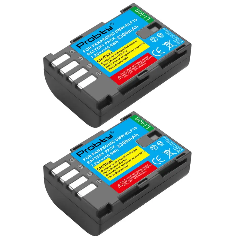 Probty 2Pcs Dmw-Blf19E Blf19 Batteria Per Fotocamera Ricaricabile Per Panasonic Lumix Dmc-Gh3 Dmc-Gh4