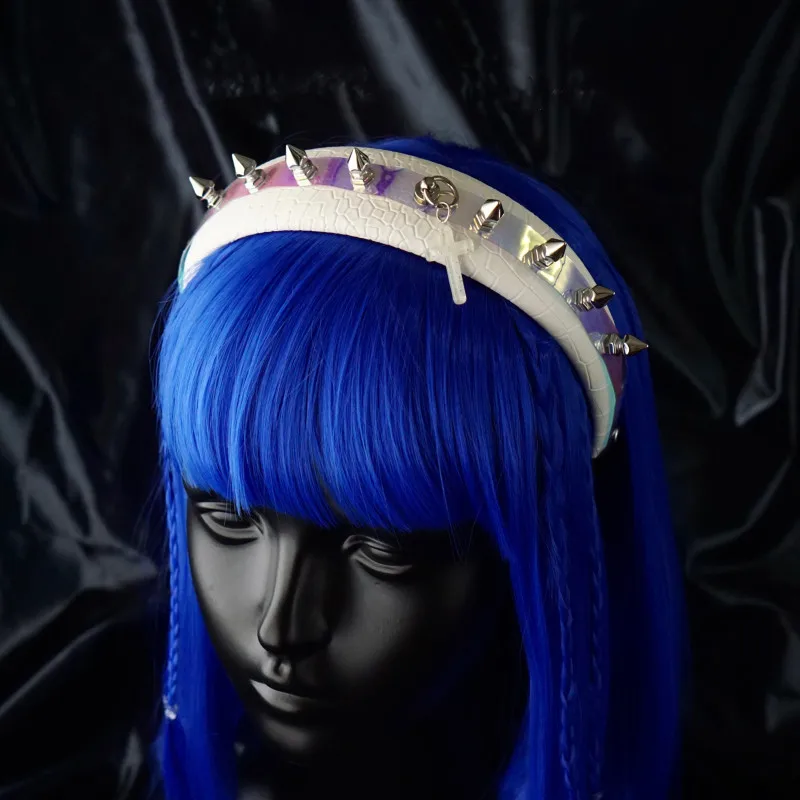 

Cosplay Hair Hoop Halloween Party Punk Rivet Woman Faux Leather Headbands Hair Accessories Fashion Costumes Prop