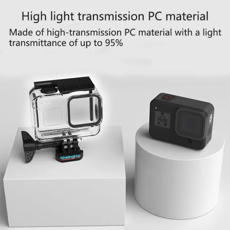 Мягкий резиновый ключ водонепроницаемый чехол для GoPro 8 Спортивная камера Gopro8 водонепроницаемый чехол для дайвинга защитный чехол Sheingka бренд