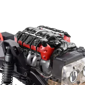 Image 1 - Simüle LS7 V8 elektrikli Motor Motor radyatör çift soğutucu 1/10 TRX4 Defender SCX10 RC RC paletli parçaları soğutma fanı