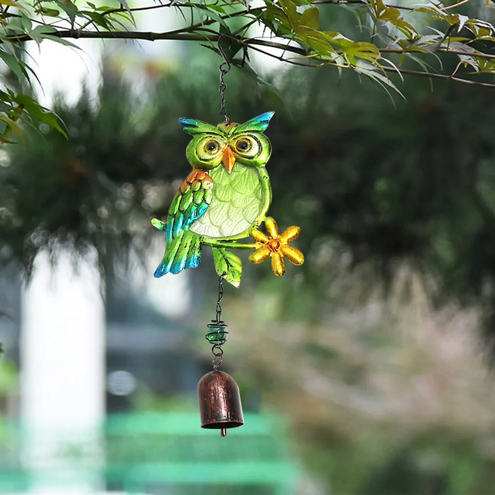 Japanese Wind Chime Metal Owl Windchime Garden Outdoor Decor Suncatcher Blue 